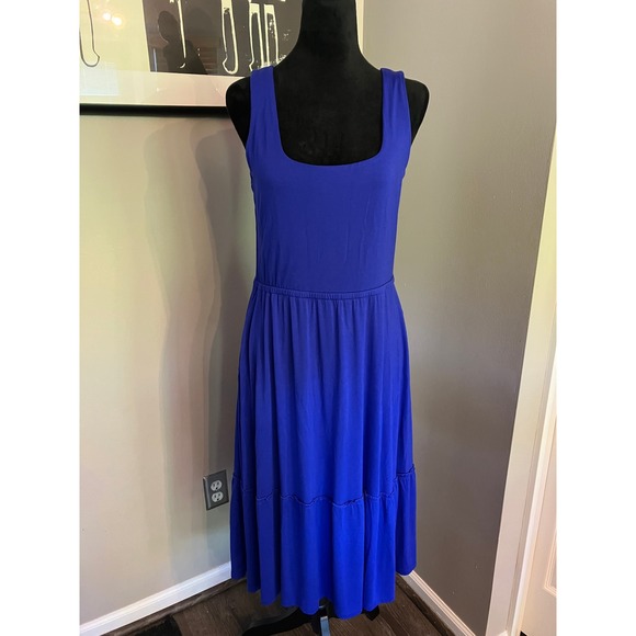 Jason Wu Smocked Tiered Tank dress with‎ pockets womens blue size small - Picture 1 of 6
